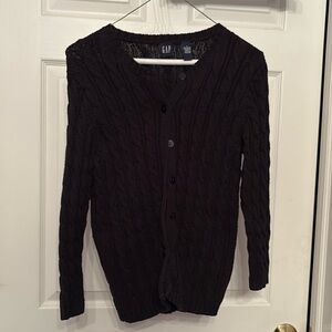 Black size s cable knit cardigan Gap
